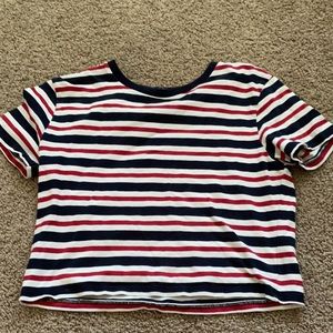 striped cropped brandy tee